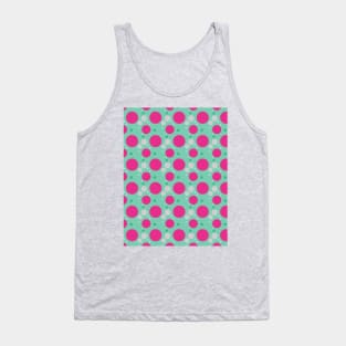 MOD Bubbles Mint Magenta Pink Polka Dots Modern Print Tank Top